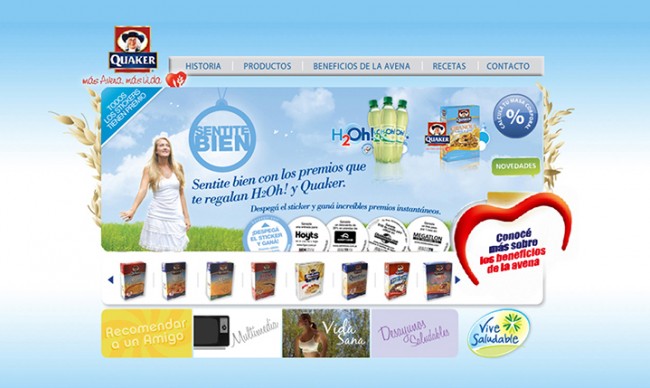 Diseño de página web Quaker